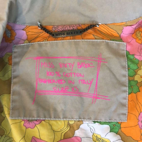 Miss sixty 100% cotton trench coat. Size Xs - Picture 8 of 11